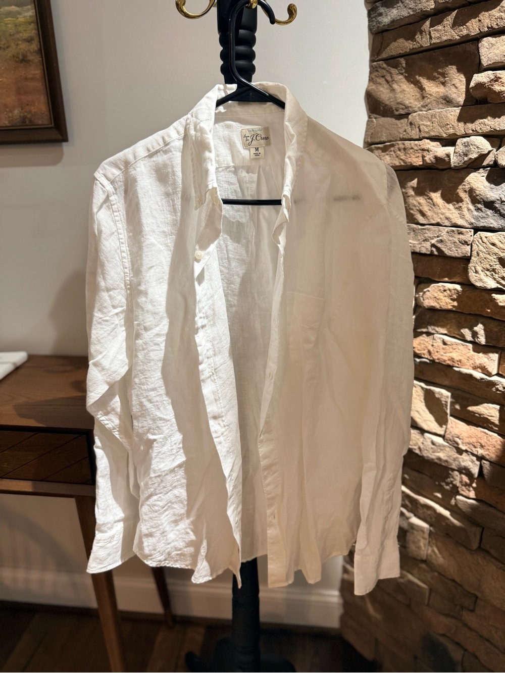 J.Crew Irish Linen White Button Down Shirt Men’s M